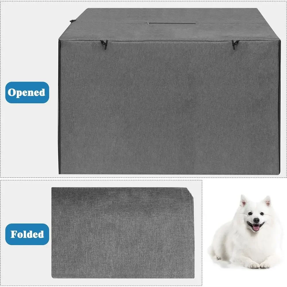Deblue 30” Dog Crate Cover – Heavy-Duty Waterproof Pet Kennel Cover for (Gray)